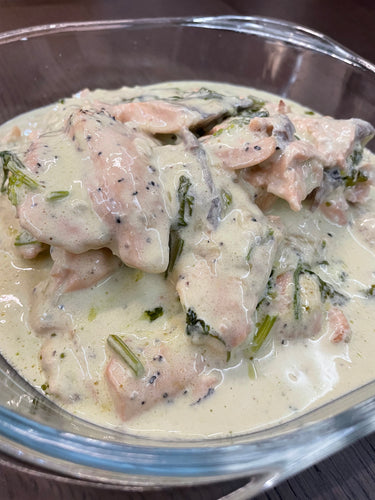 (PP23) BAKED NORWEGIAN SALMON in garlic butter cream sauce