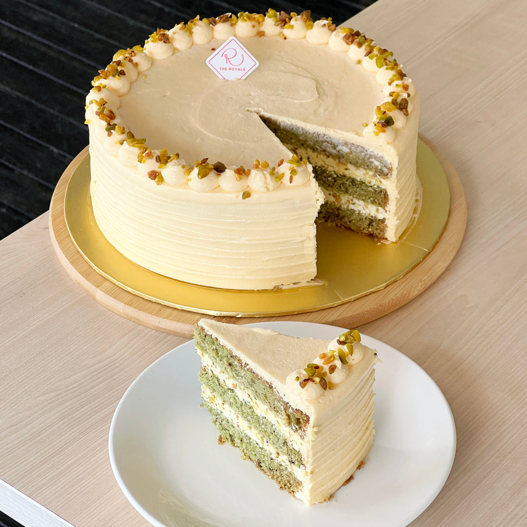 (A-02) Eggless Pistachio-White Chocolate-Cream Cheese Cake