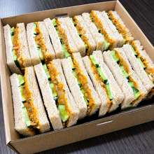 Load image into Gallery viewer, (SA08-S) Mini Sardine and Cucumber Wholemeal Sandwiches  (12pc / 30pc)