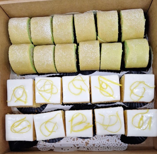 (SW06A) 22pc MINI ONDEH SWISS ROLLS WITH LEMON-YOGURT MINI CAKES